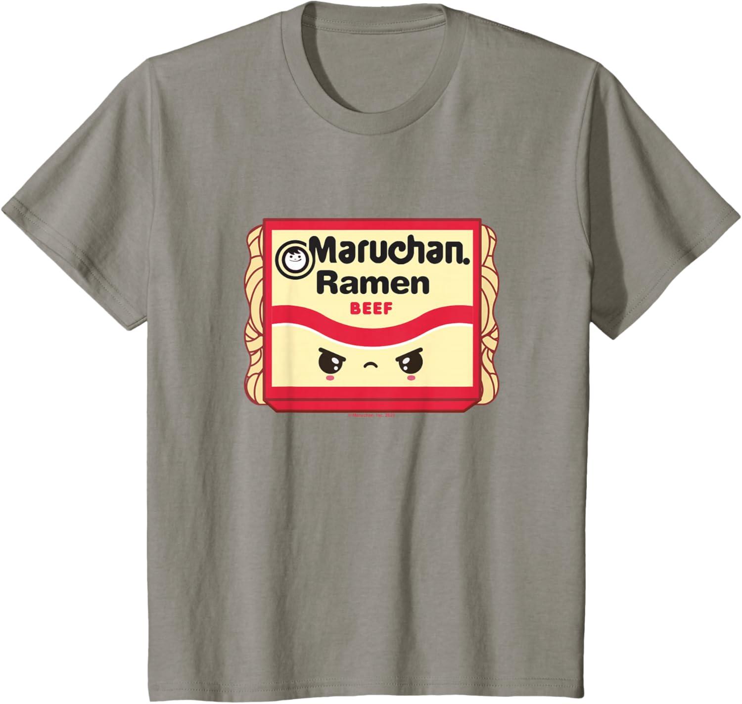 image:imageMaruchan Ramen Beef Flavor Angry Kawaii Package TShirtSlate Grey