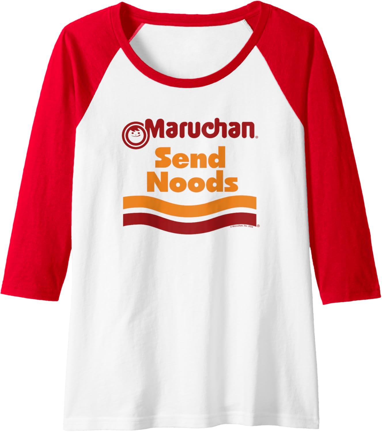 image:imageMaruchan Ramen Cup Send Noods Logo Raglan Baseball TeeRedWhite