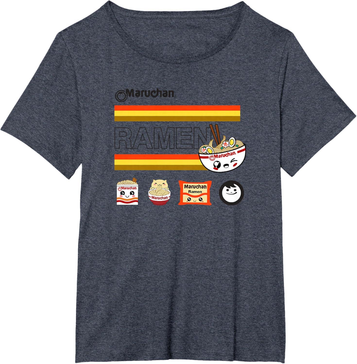 image:imageMaruchan Ramen Cute Anime Faces Logo TShirtHeather Blue