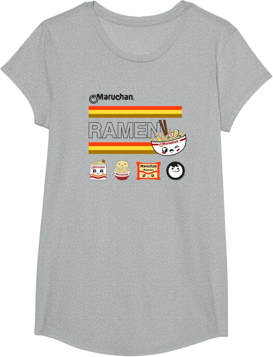 image:imageMaruchan Ramen Cute Anime Faces Logo TShirtHeather Grey