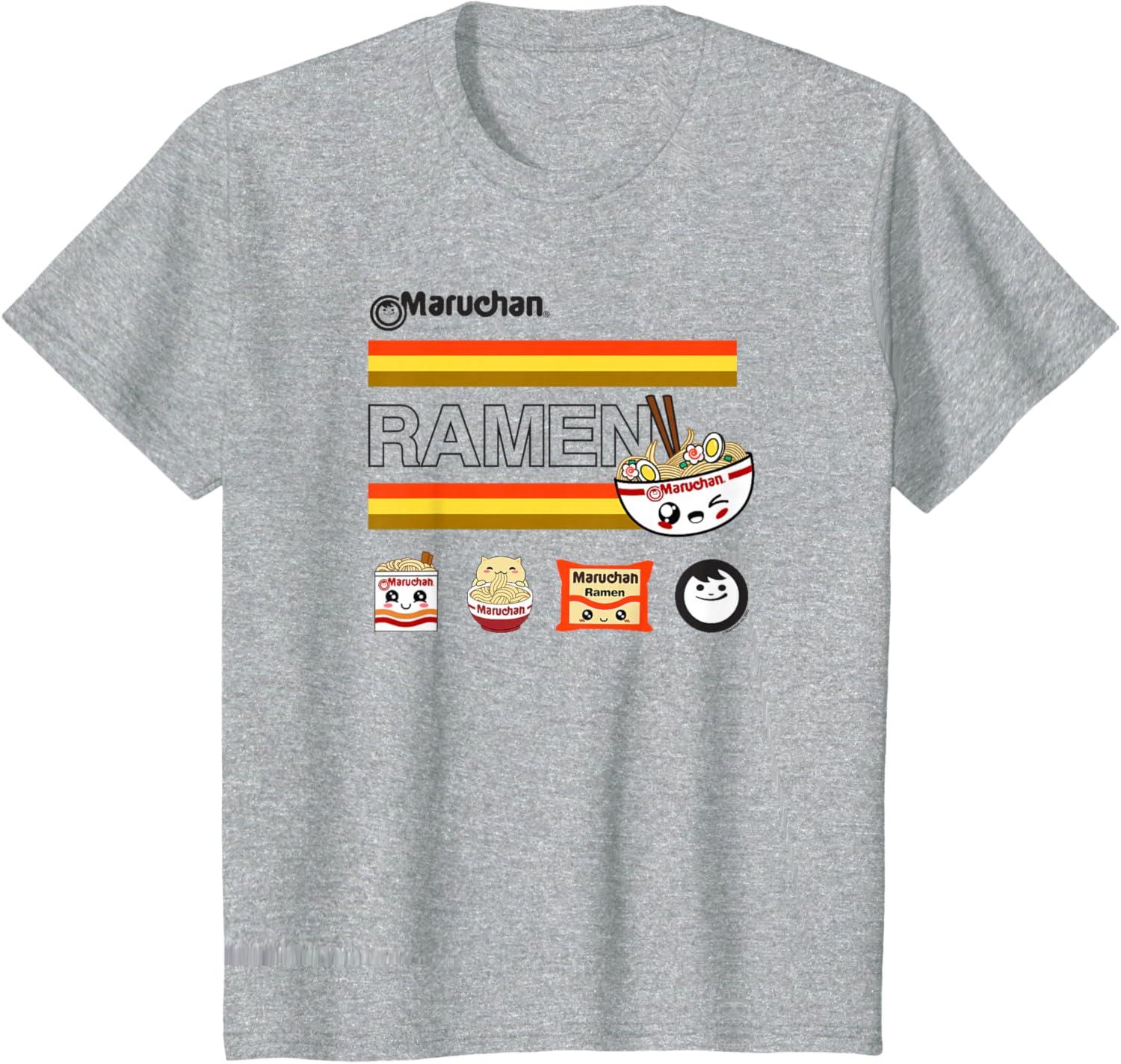 image:imageMaruchan Ramen Cute Anime Faces Logo TShirtHeather Grey