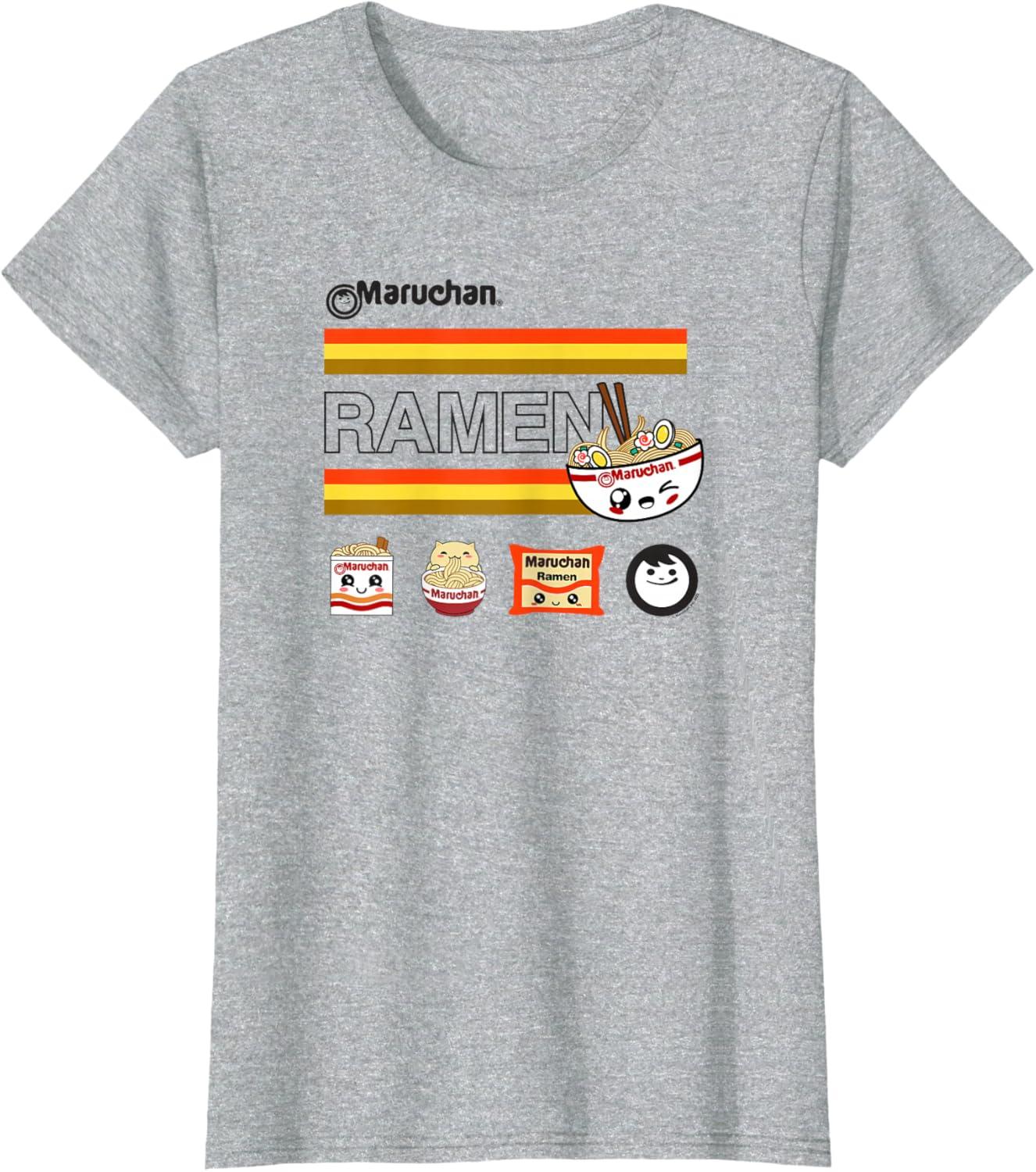 image:imageMaruchan Ramen Cute Anime Faces Logo TShirtHeather Grey