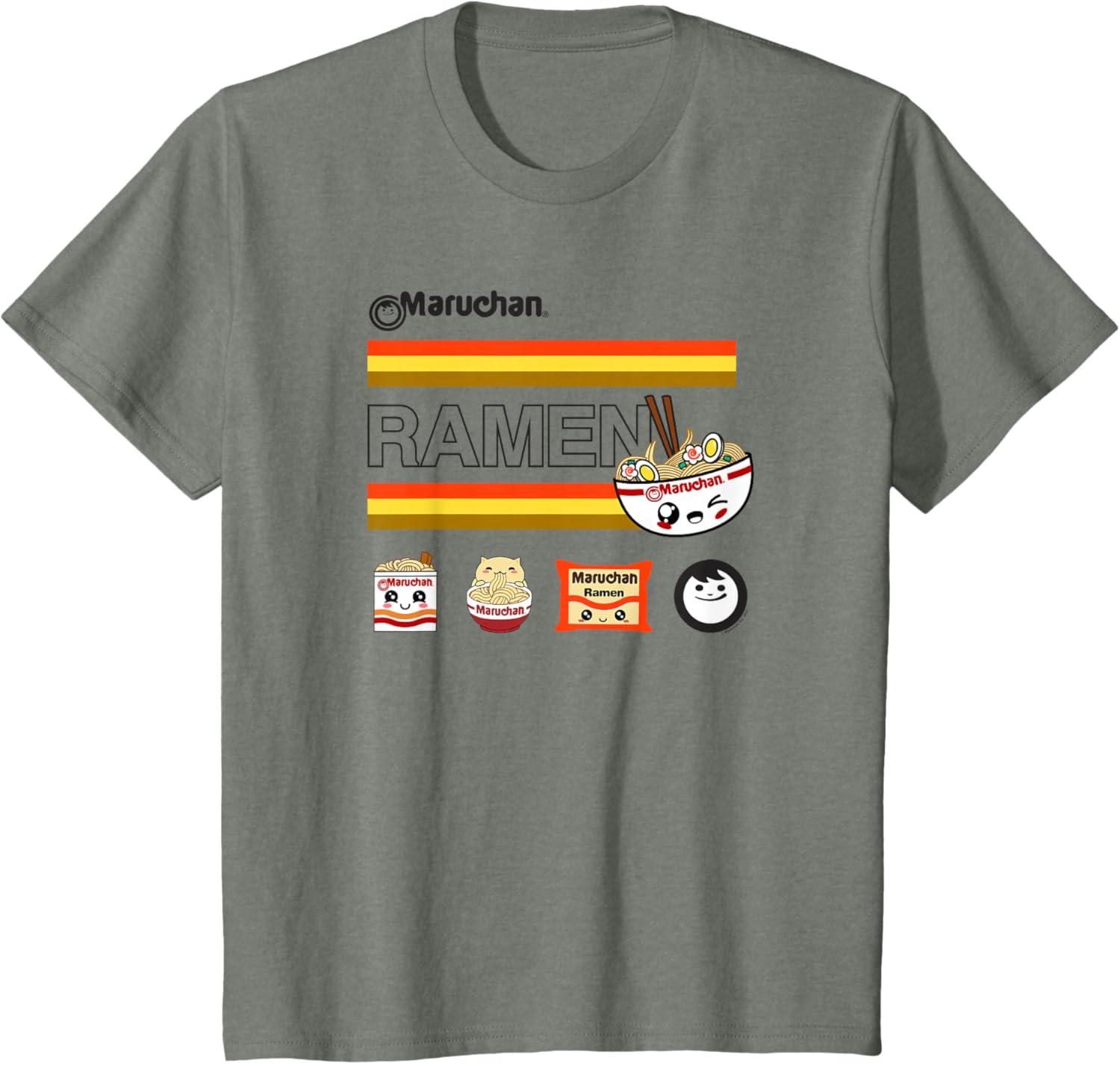 image:imageMaruchan Ramen Cute Anime Faces Logo TShirtOlive Heather