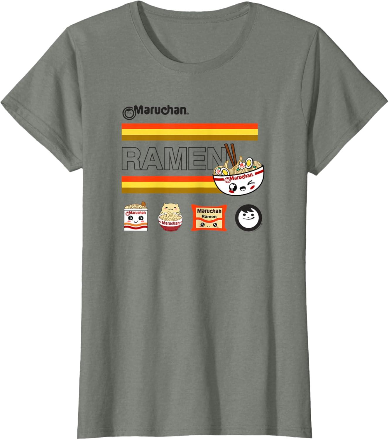 image:imageMaruchan Ramen Cute Anime Faces Logo TShirtOlive Heather