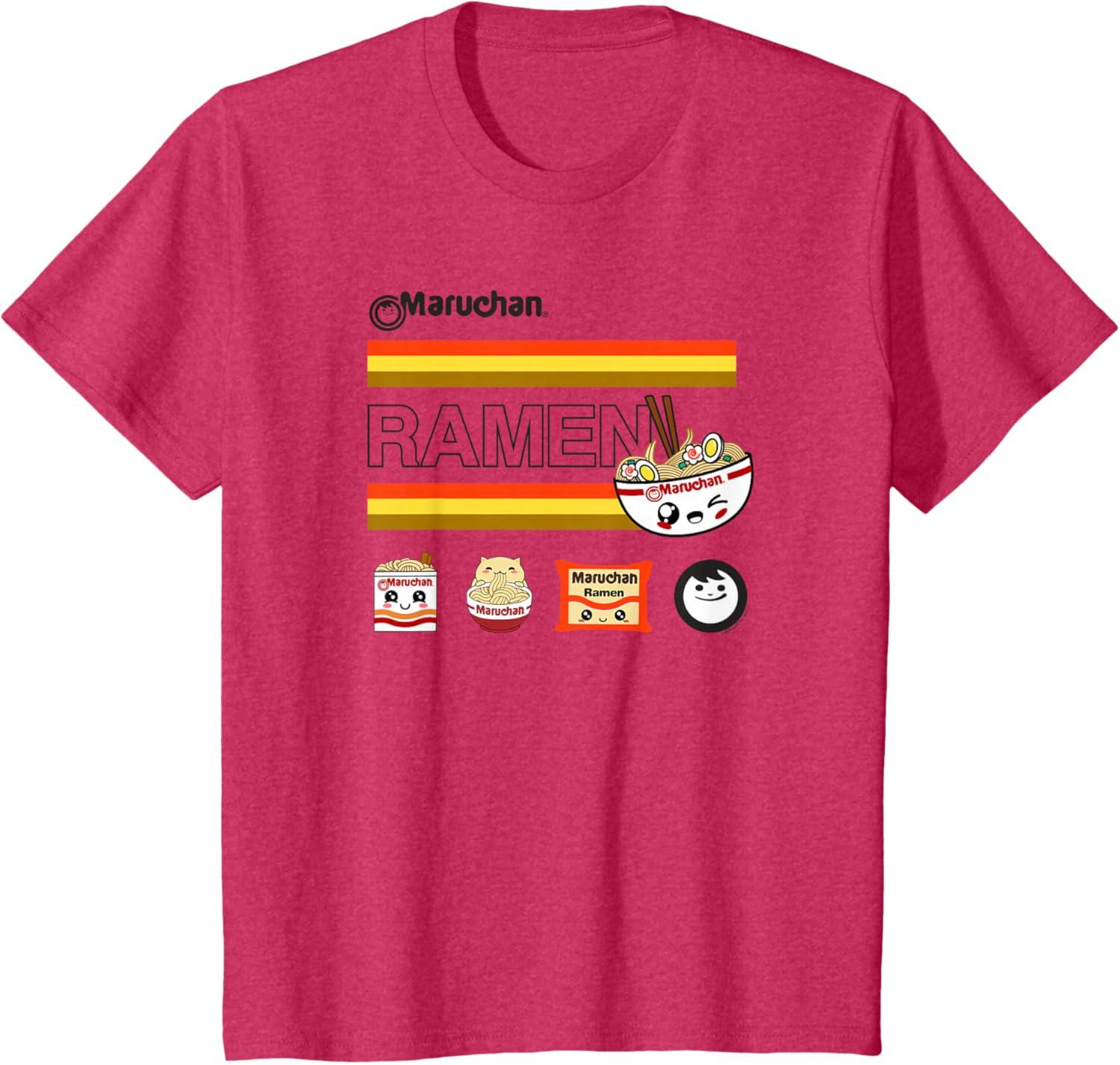 image:imageMaruchan Ramen Cute Anime Faces Logo TShirtRed Heather