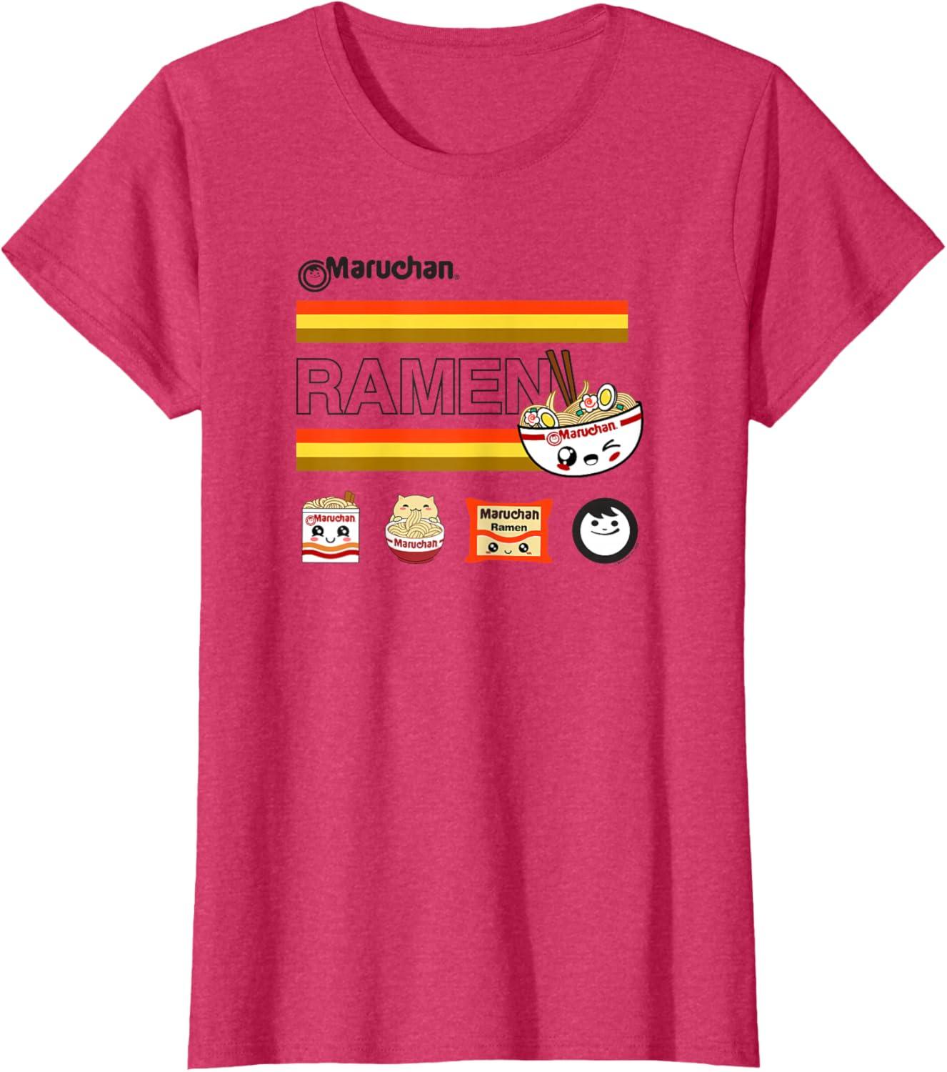 image:imageMaruchan Ramen Cute Anime Faces Logo TShirtRed Heather