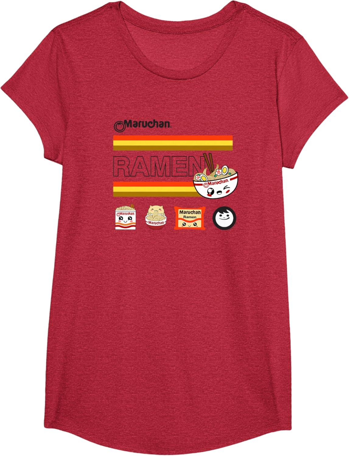 image:imageMaruchan Ramen Cute Anime Faces Logo TShirtRed Heather