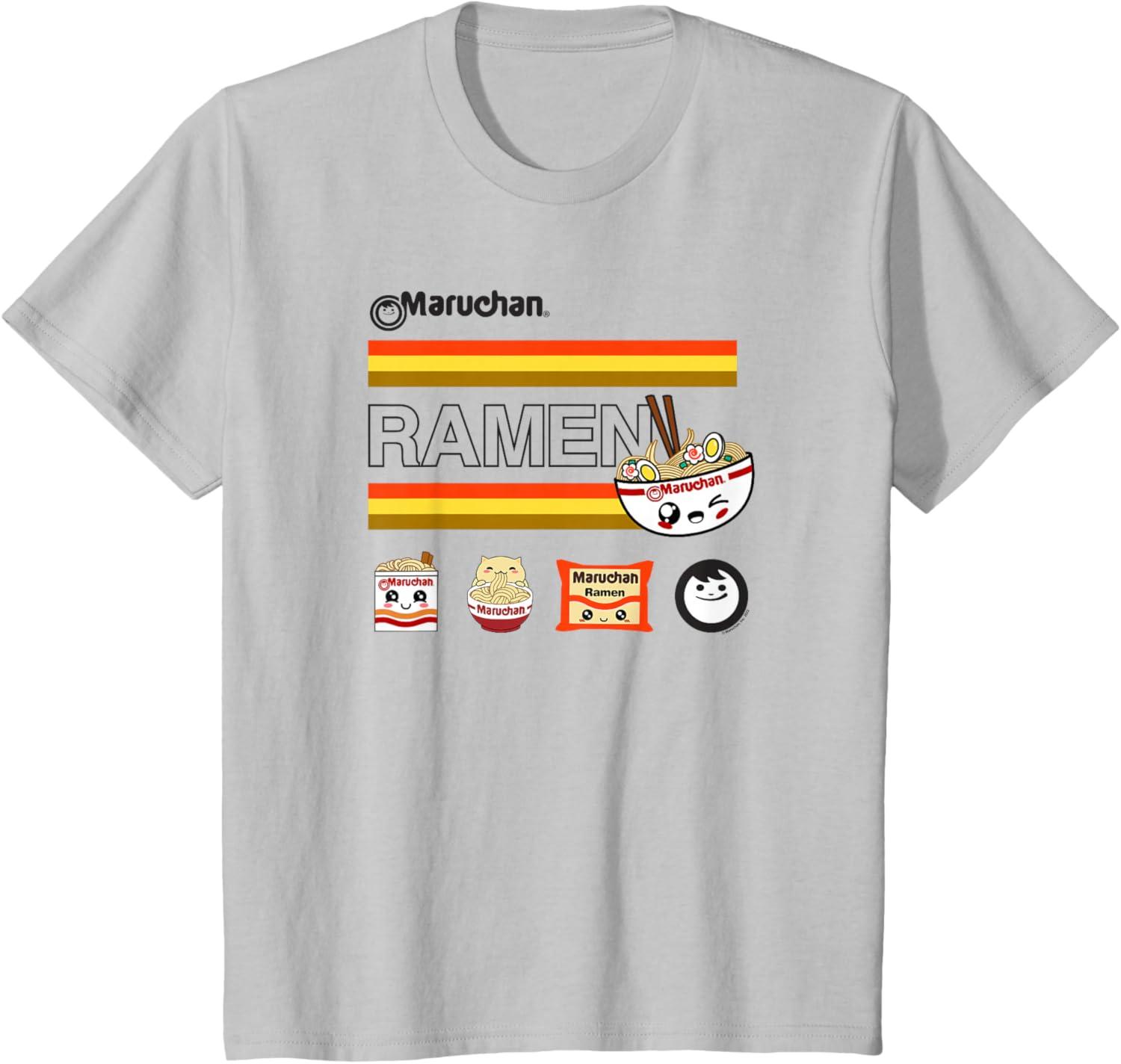 image:imageMaruchan Ramen Cute Anime Faces Logo TShirtSilver Grey