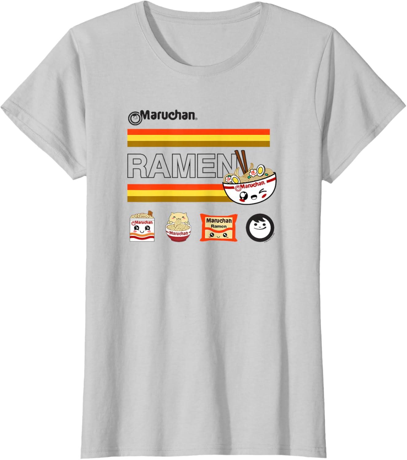 image:imageMaruchan Ramen Cute Anime Faces Logo TShirtSilver Grey