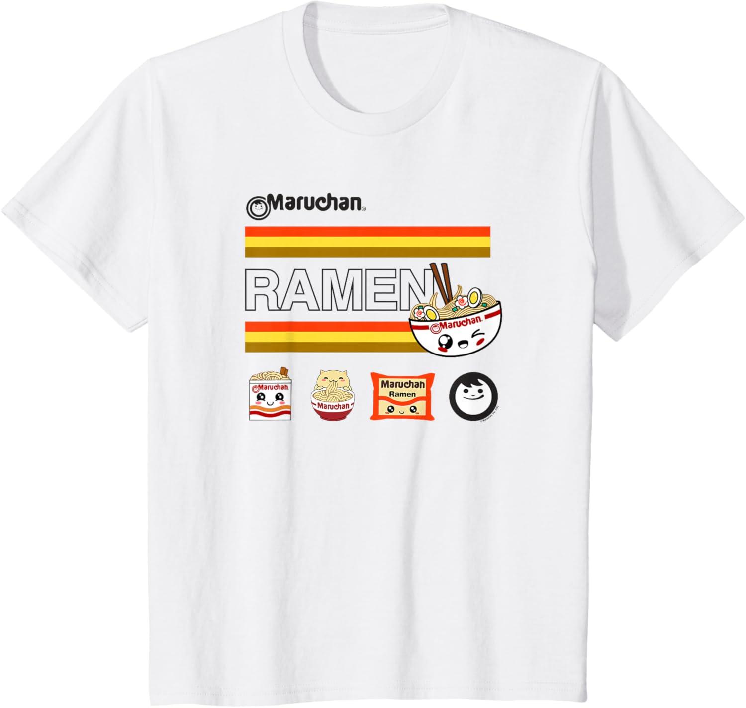 image:imageMaruchan Ramen Cute Anime Faces Logo TShirtWhite
