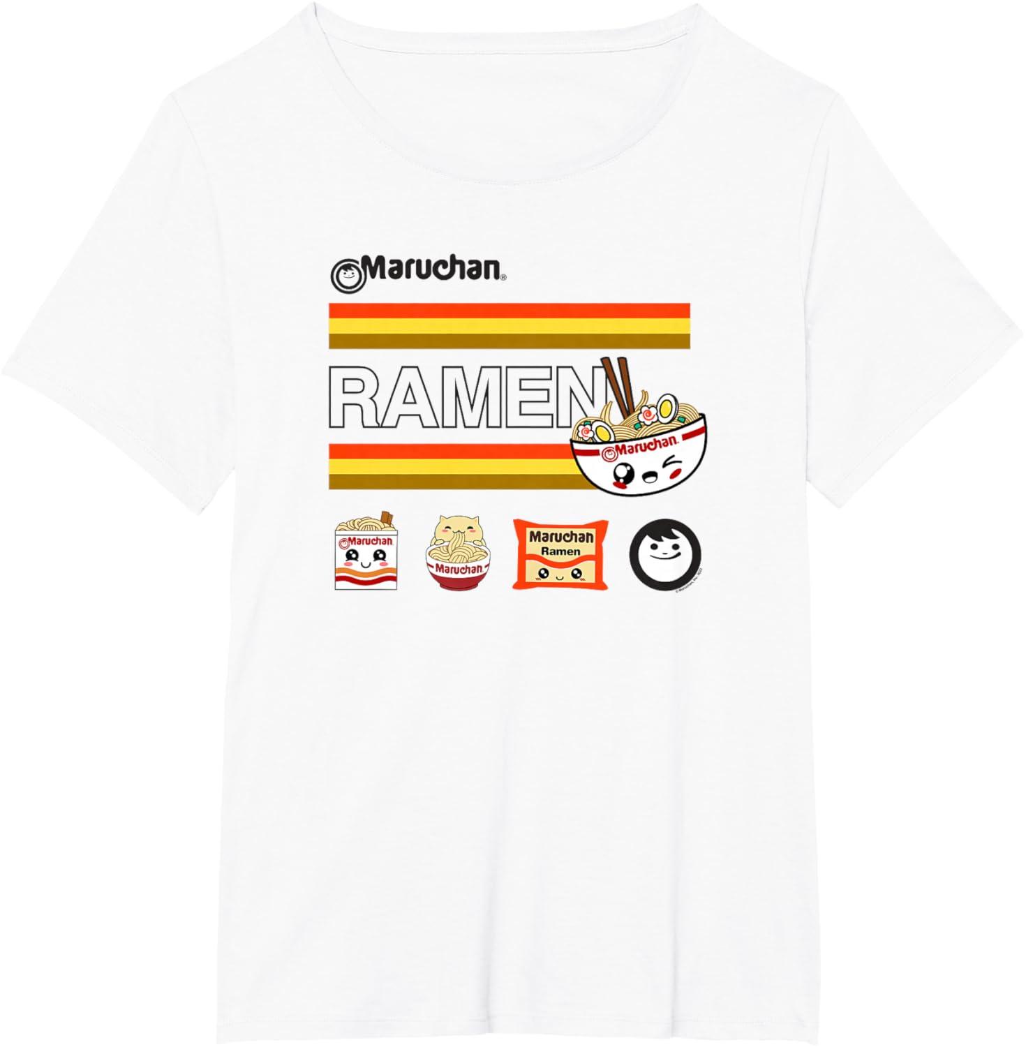 image:imageMaruchan Ramen Cute Anime Faces Logo TShirtWhite