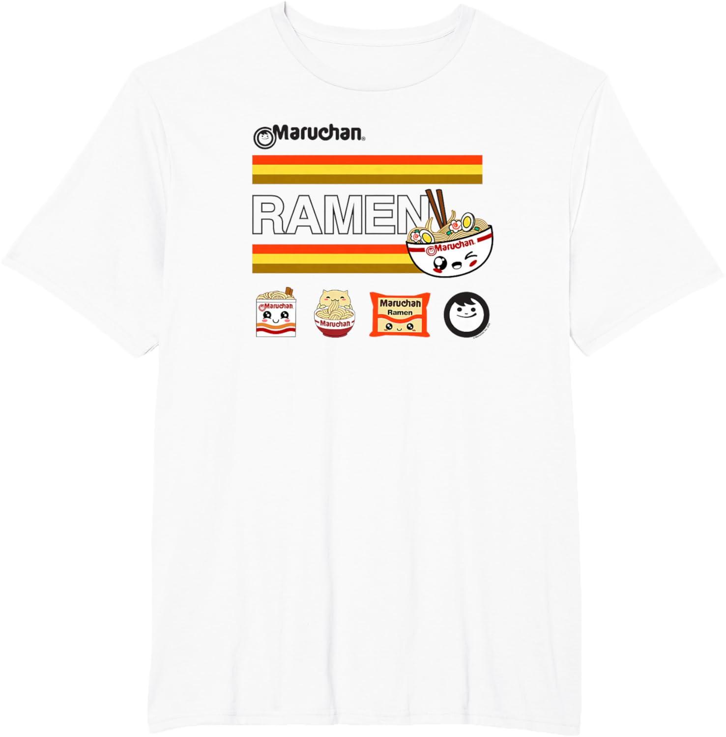 image:imageMaruchan Ramen Cute Anime Faces Logo TShirtWhite