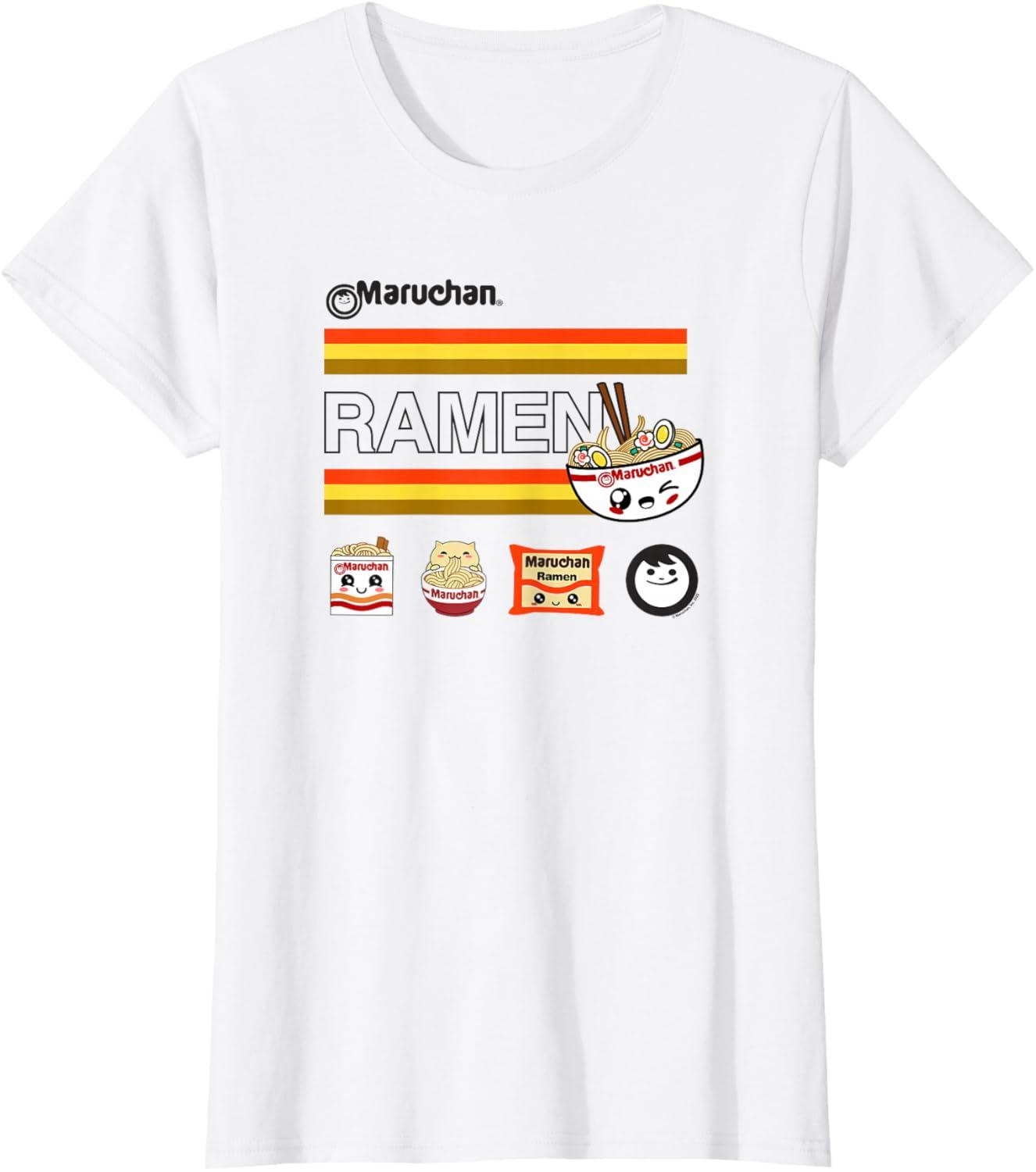 image:imageMaruchan Ramen Cute Anime Faces Logo TShirtWhite