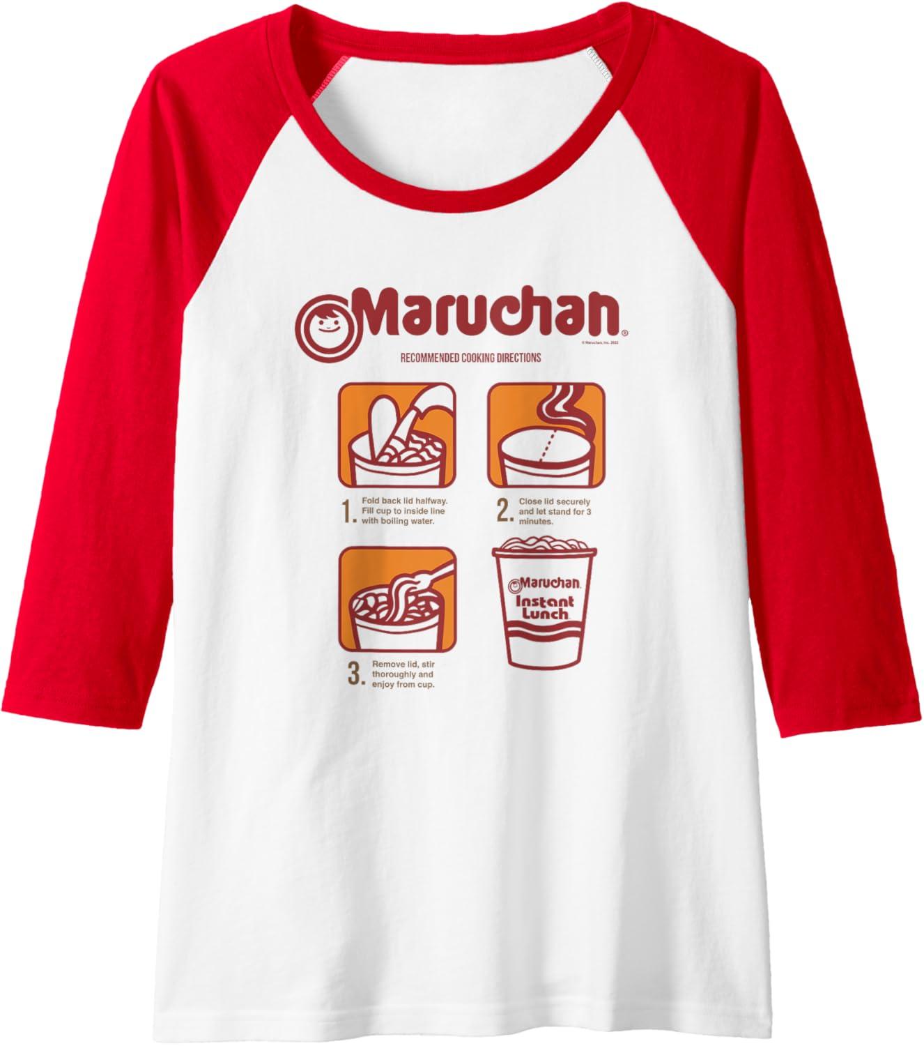 image:imageMaruchan Recommended Cooking Directions Poster Raglan Baseball TeeRedWhite