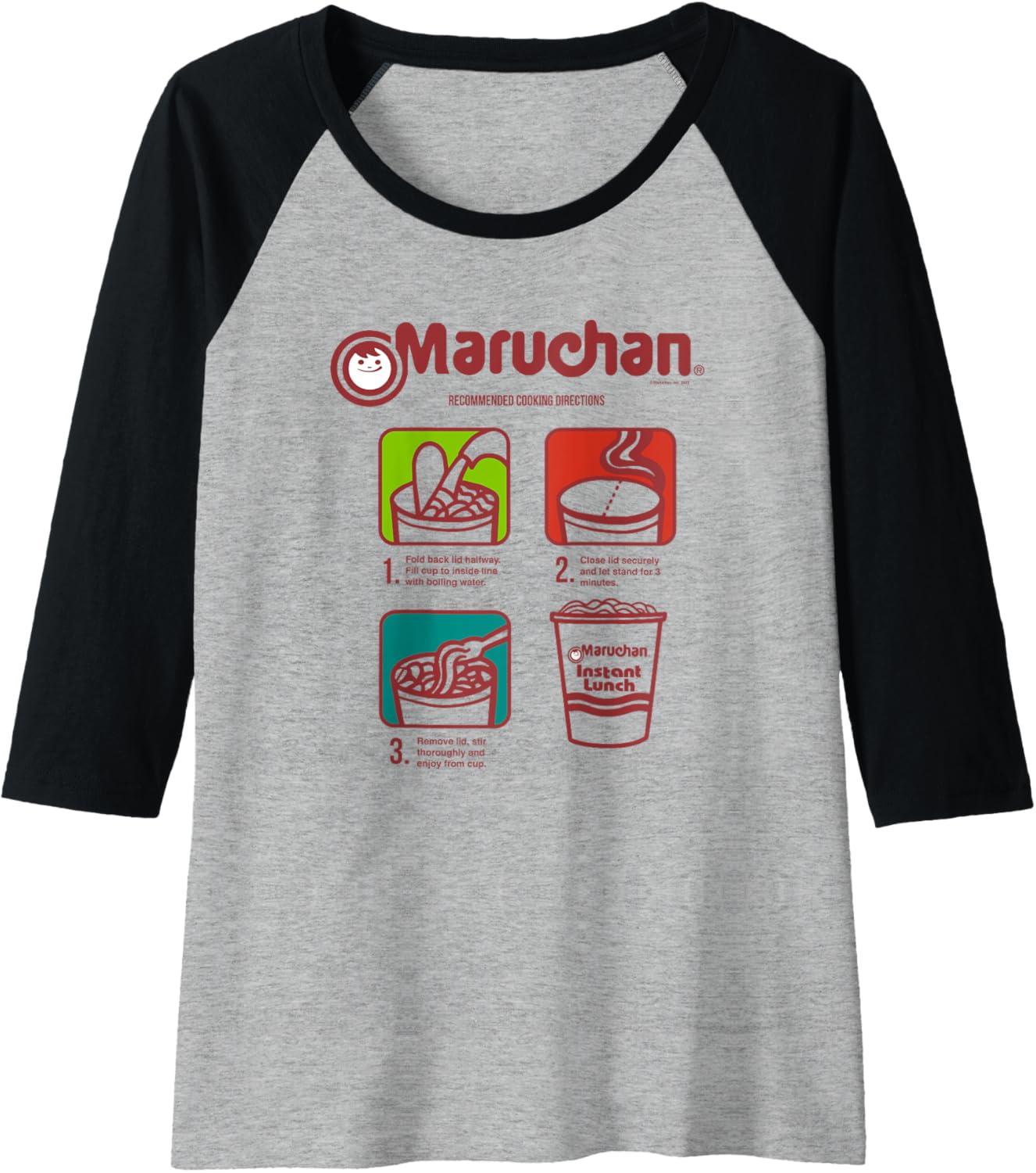 image:imageMaruchan Recommended Cooking Directions Symbols Raglan Baseball TeeBlackAthletic Heather