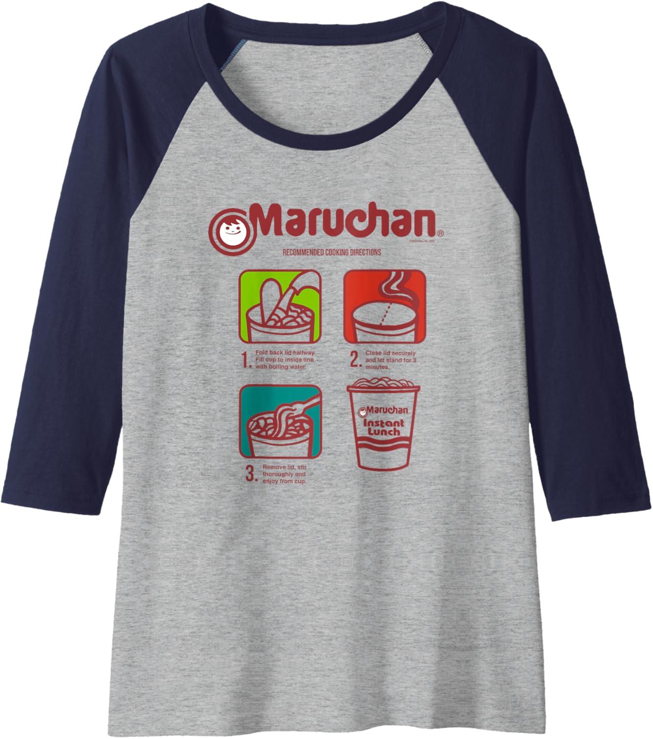 image:imageMaruchan Recommended Cooking Directions Symbols Raglan Baseball TeeNavy BlueAthletic Heather