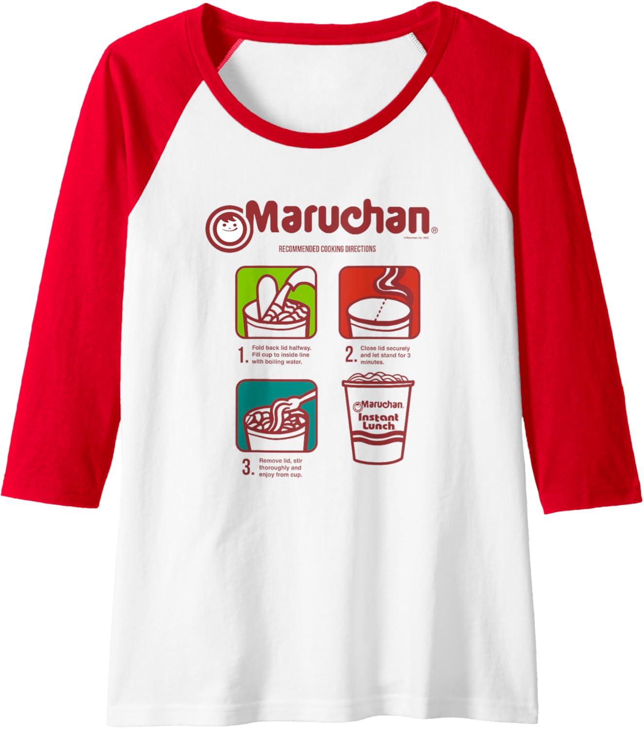 image:imageMaruchan Recommended Cooking Directions Symbols Raglan Baseball TeeRedWhite