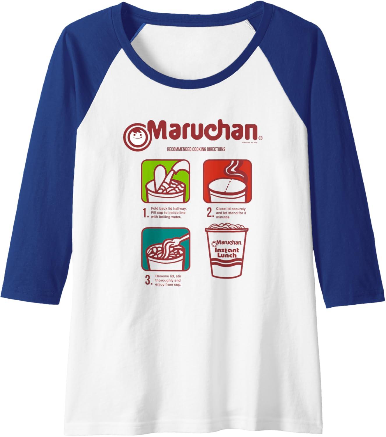 image:imageMaruchan Recommended Cooking Directions Symbols Raglan Baseball TeeRoyal BlueWhite