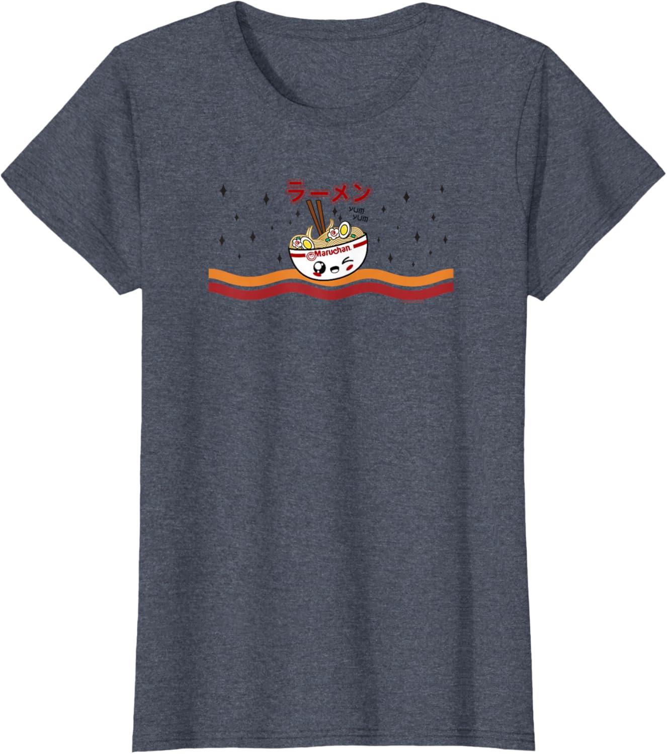 image:imageMaruchan Winking Anime Noodle Bowl TShirtHeather Blue