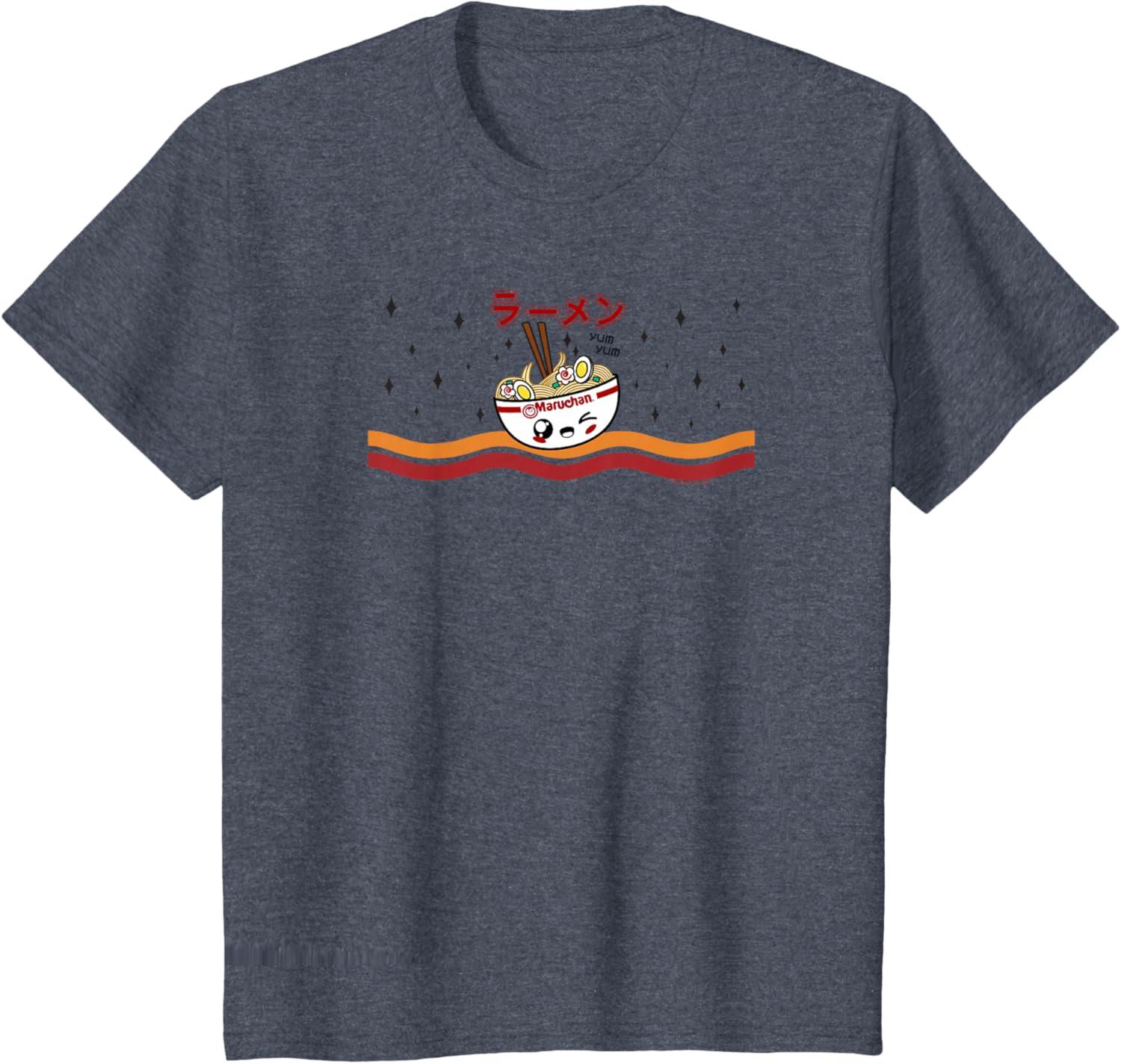 image:imageMaruchan Winking Anime Noodle Bowl TShirtHeather Blue