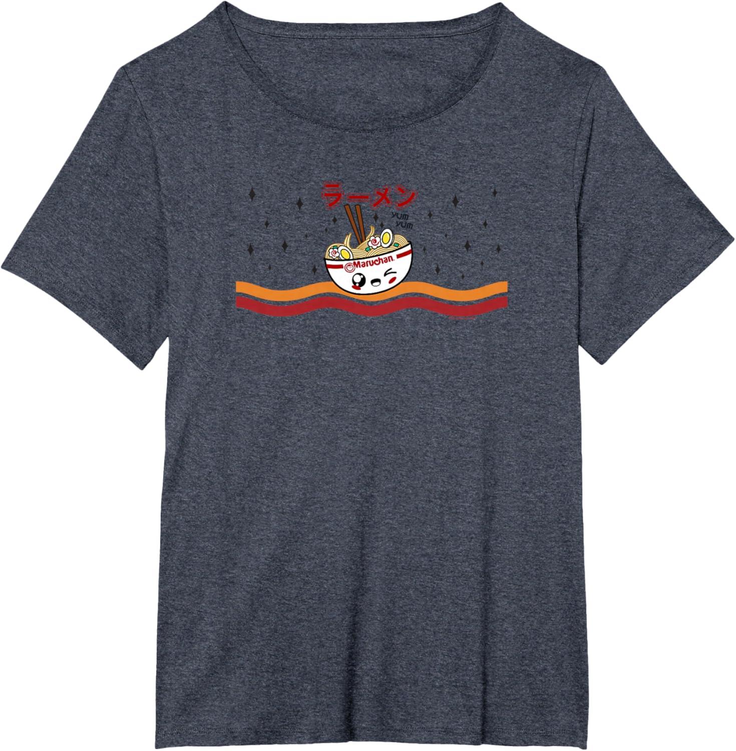 image:imageMaruchan Winking Anime Noodle Bowl TShirtHeather Blue