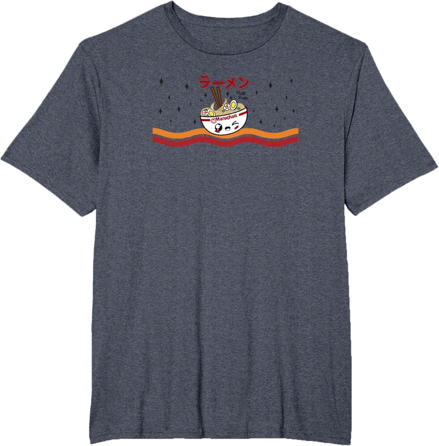 image:imageMaruchan Winking Anime Noodle Bowl TShirtHeather Blue