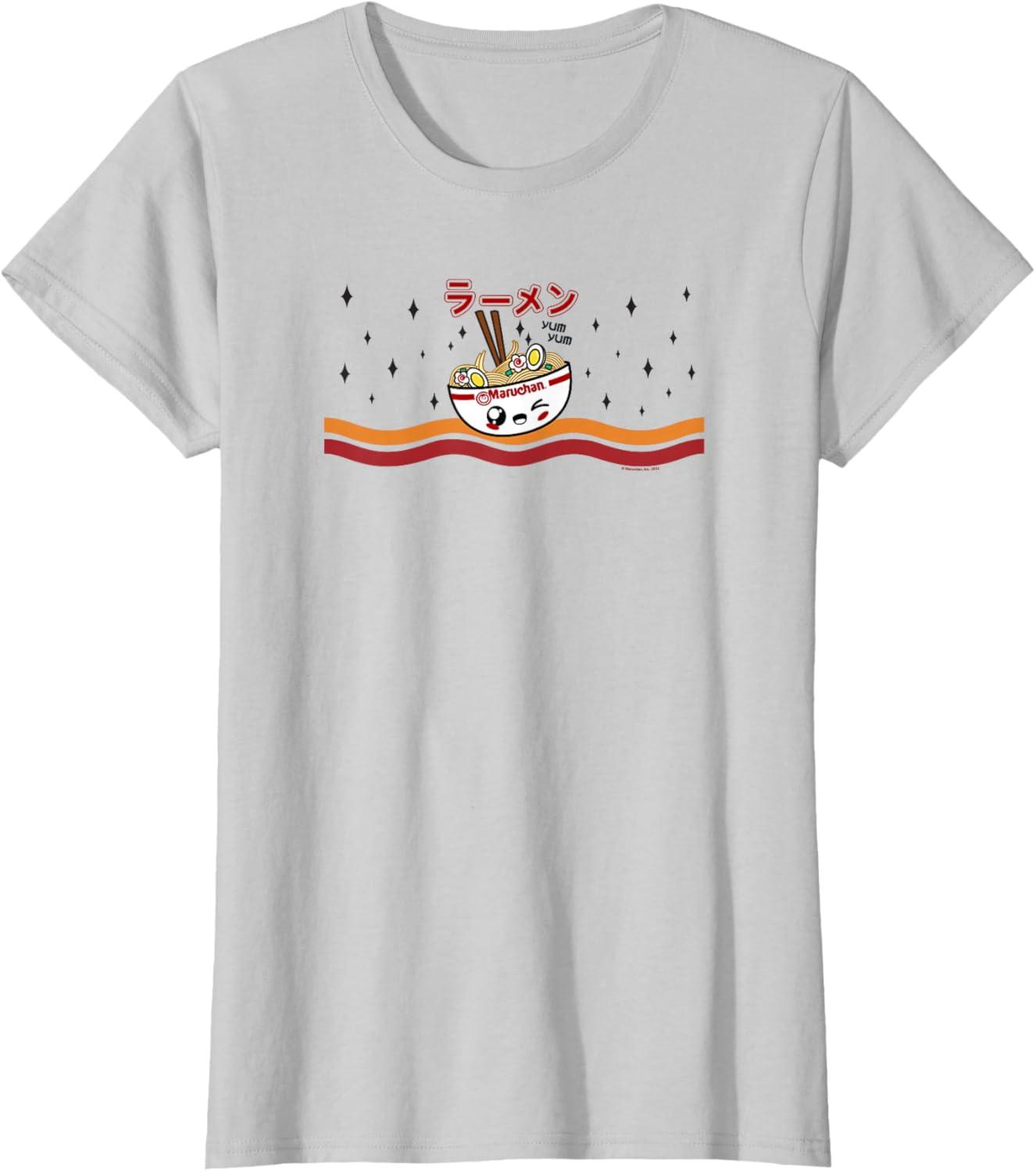 image:imageMaruchan Winking Anime Noodle Bowl TShirtSilver Grey