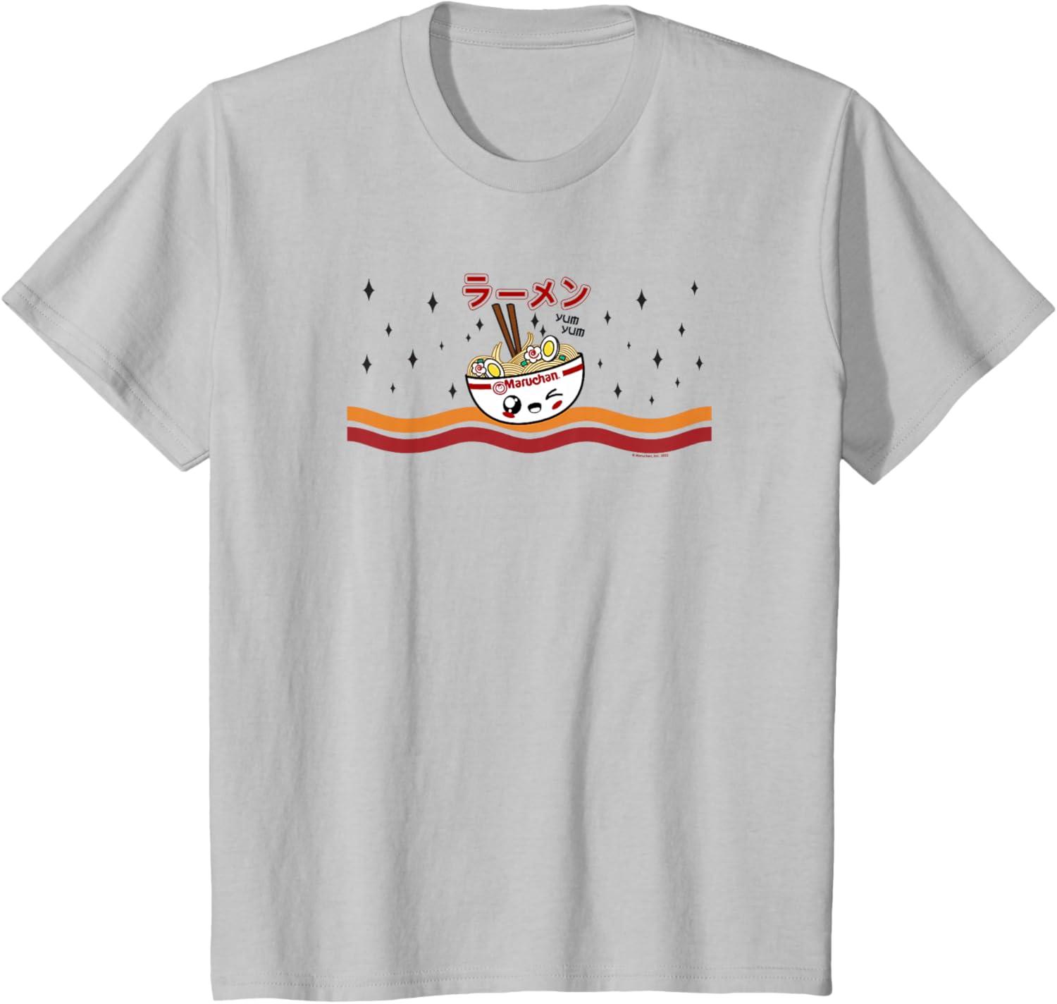 image:imageMaruchan Winking Anime Noodle Bowl TShirtSilver Grey