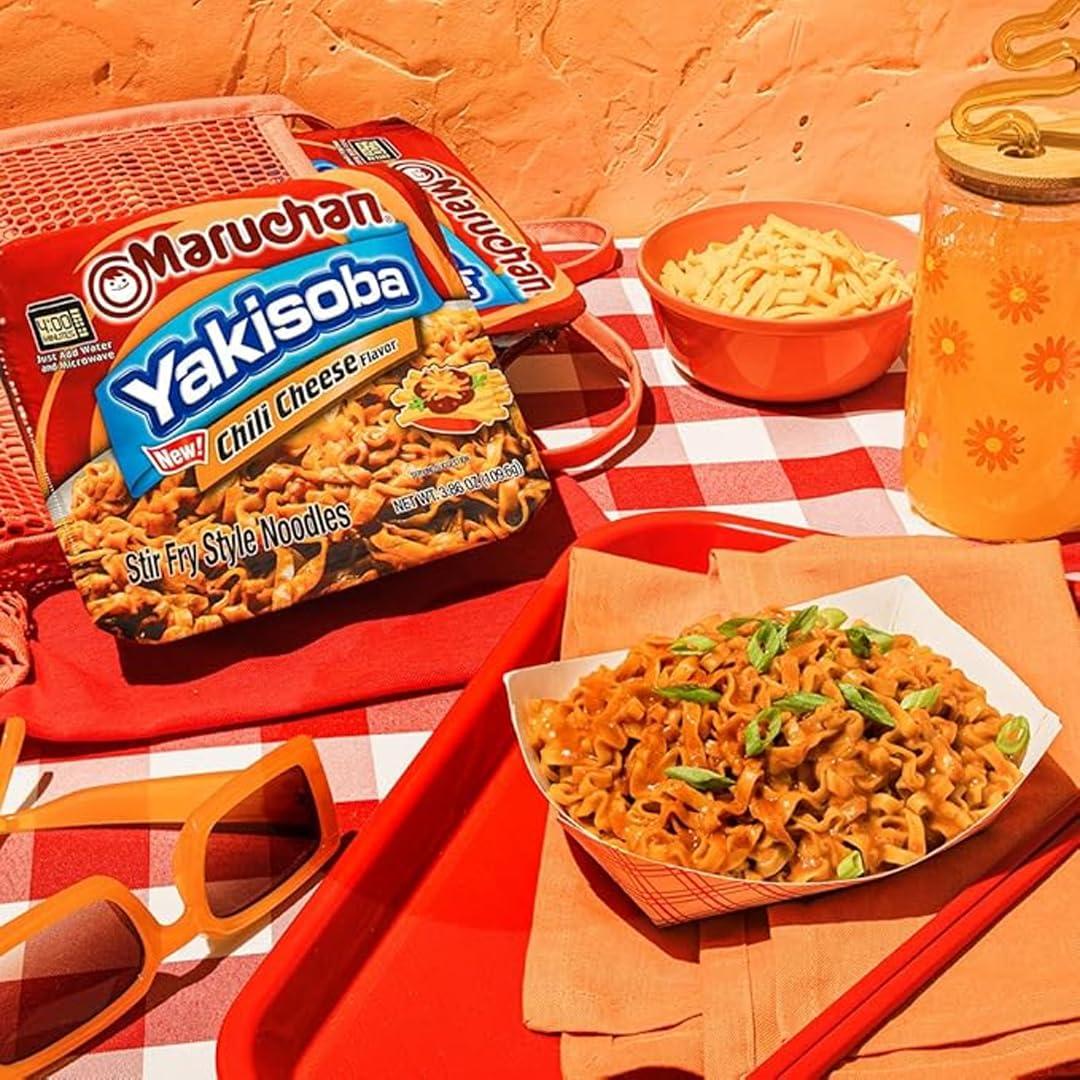 image:imageMaruchan Yakisoba Teriyaki Chicken Flavor StirFried Japanese Instant Ramen Noodles High Protein Microwavable Meal 398 Oz 8 PackChili Cheese