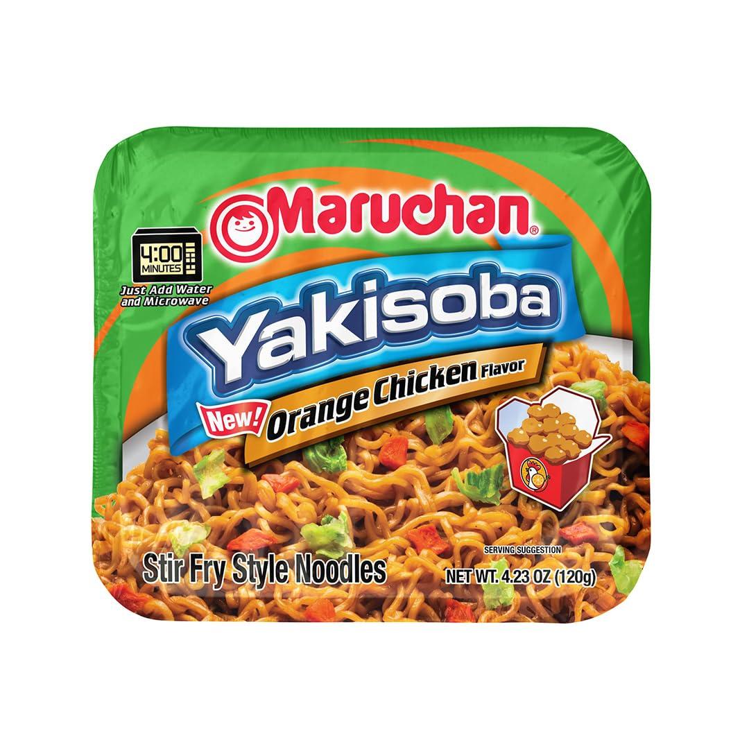 image:imageMaruchan Yakisoba Teriyaki Chicken Flavor StirFried Japanese Instant Ramen Noodles High Protein Microwavable Meal 398 Oz 8 PackOrange Chicken