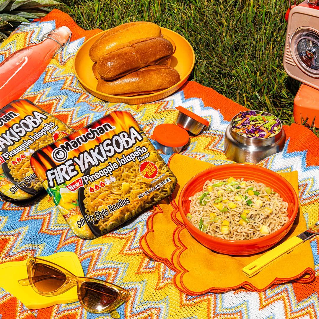 image:imageMaruchan Yakisoba Teriyaki Chicken Flavor StirFried Japanese Instant Ramen Noodles High Protein Microwavable Meal 398 Oz 8 PackPineapple Jalapeno