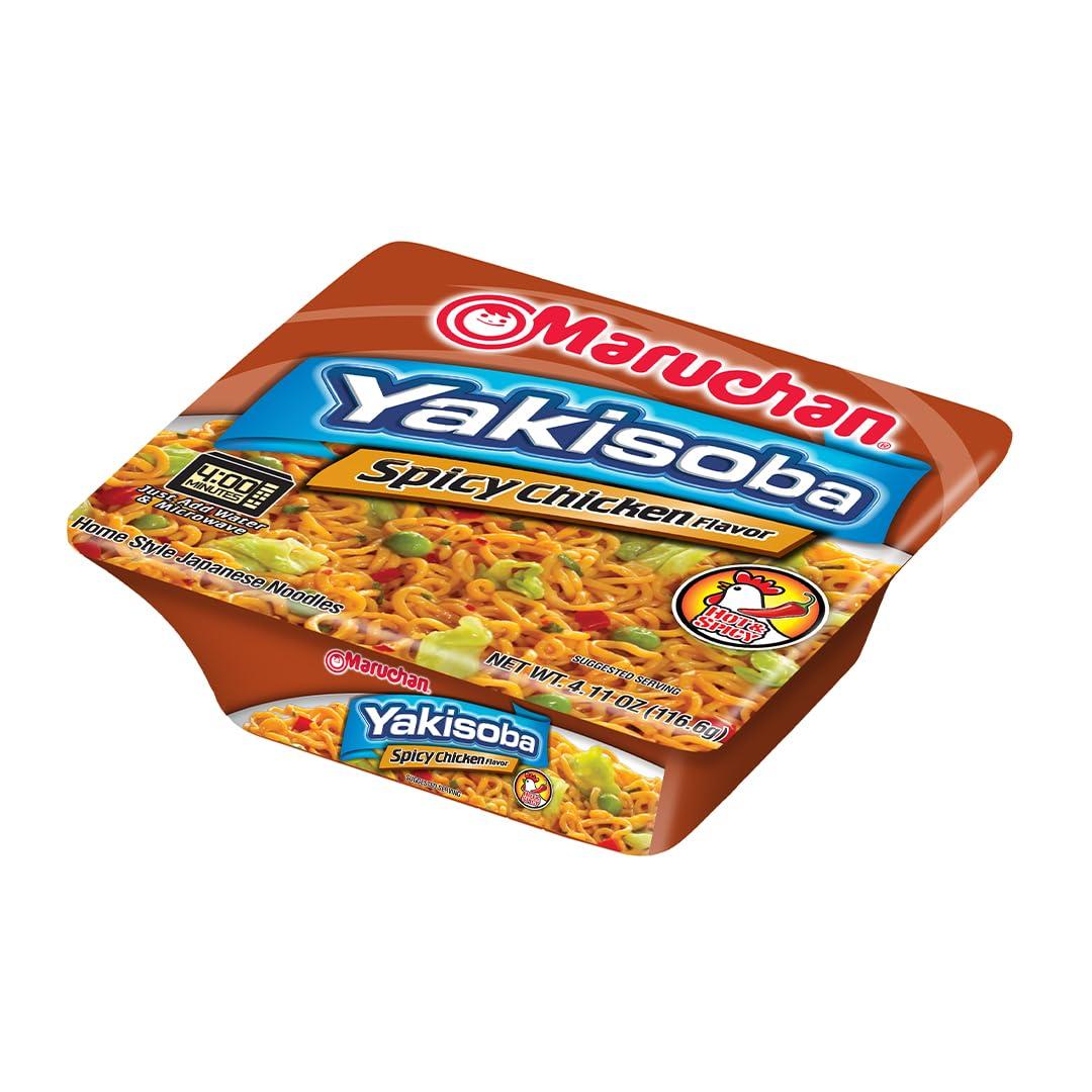 image:imageMaruchan Yakisoba Teriyaki Chicken Flavor StirFried Japanese Instant Ramen Noodles High Protein Microwavable Meal 398 Oz 8 PackSpicy Chicken