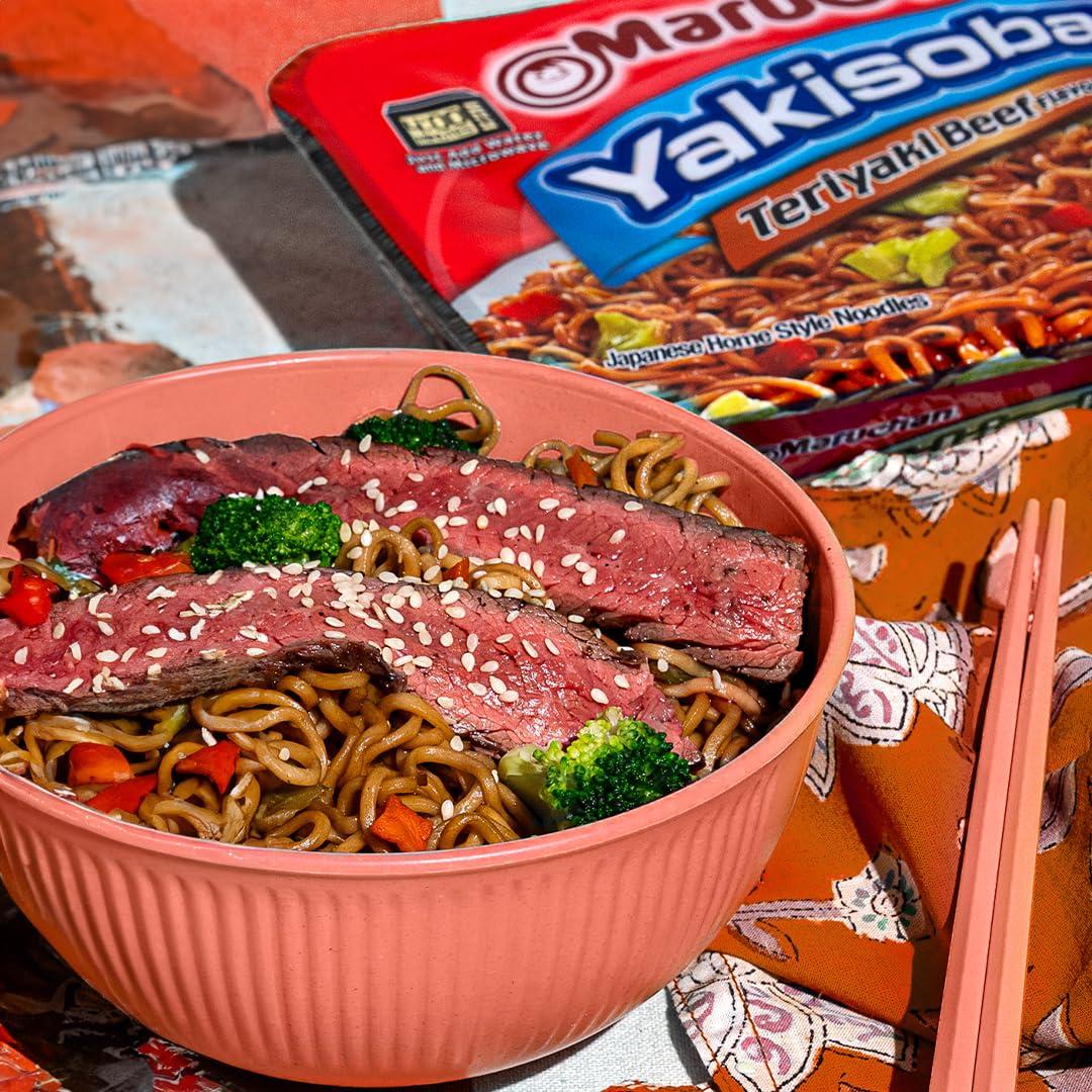 image:imageMaruchan Yakisoba Teriyaki Chicken Flavor StirFried Japanese Instant Ramen Noodles High Protein Microwavable Meal 398 Oz 8 PackTeriyaki Beef