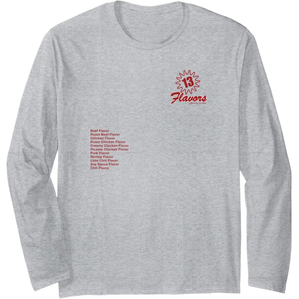 image:imageMaruchan 13 Flavors Ramen Noodle List Long Sleeve TShirtHeather Grey