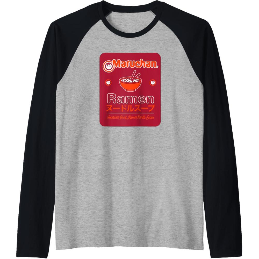 image:imageMaruchan Americans Finest Ramen Noodle Soup Card Logo Raglan Baseball TeeBlackAthletic Heather