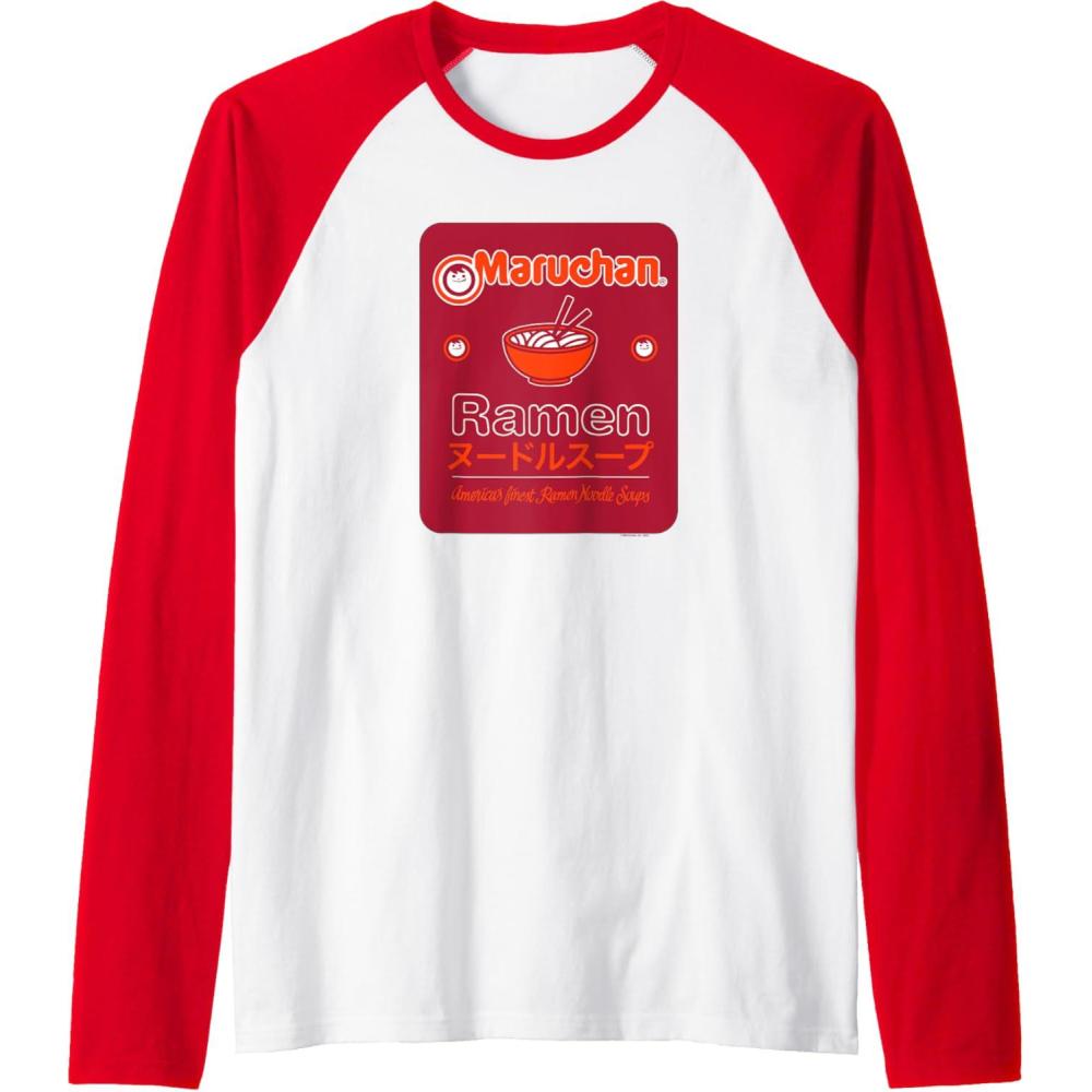 image:imageMaruchan Americans Finest Ramen Noodle Soup Card Logo Raglan Baseball TeeRedWhite