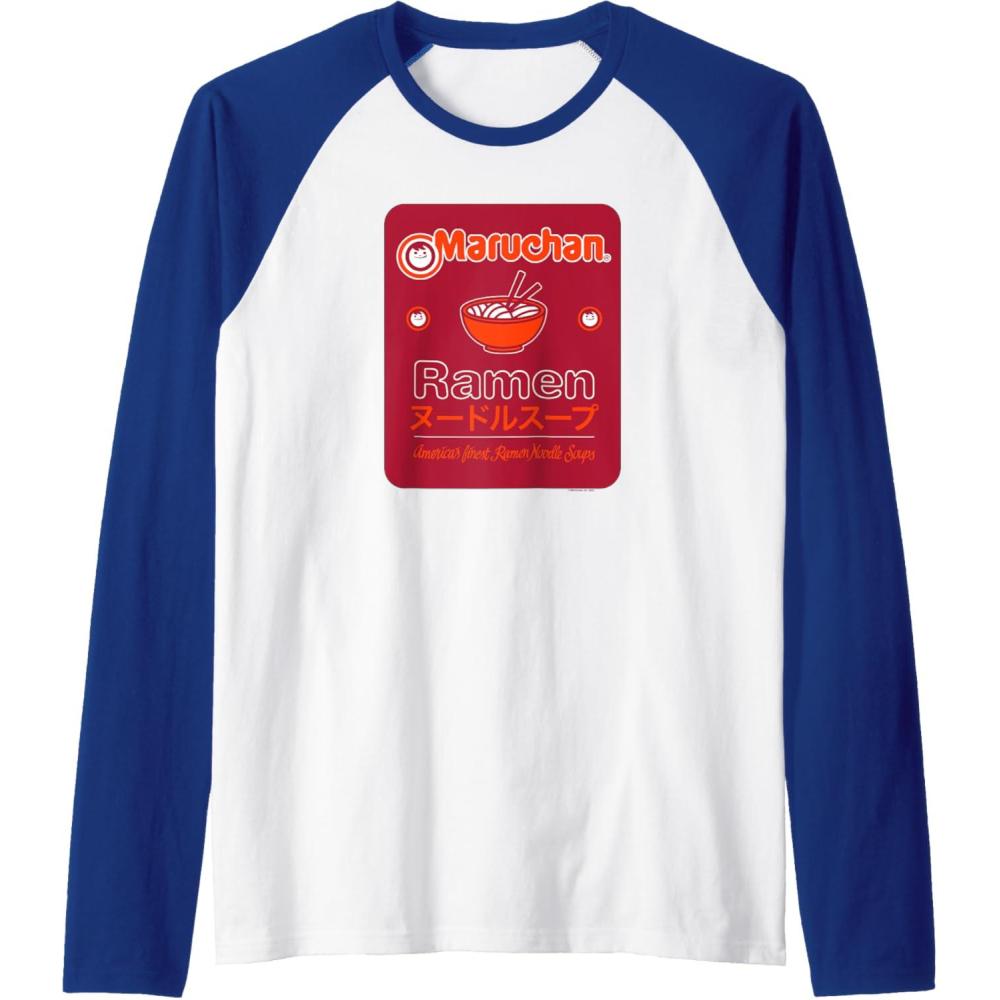 image:imageMaruchan Americans Finest Ramen Noodle Soup Card Logo Raglan Baseball TeeRoyal BlueWhite