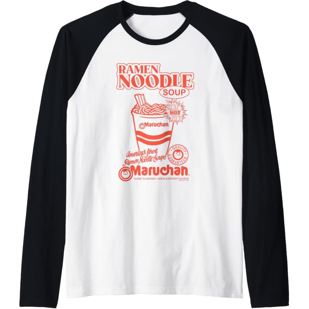 image:imageMaruchan Americas Finest Ramen Noodle Soups Promotional Raglan Baseball TeeBlackWhite