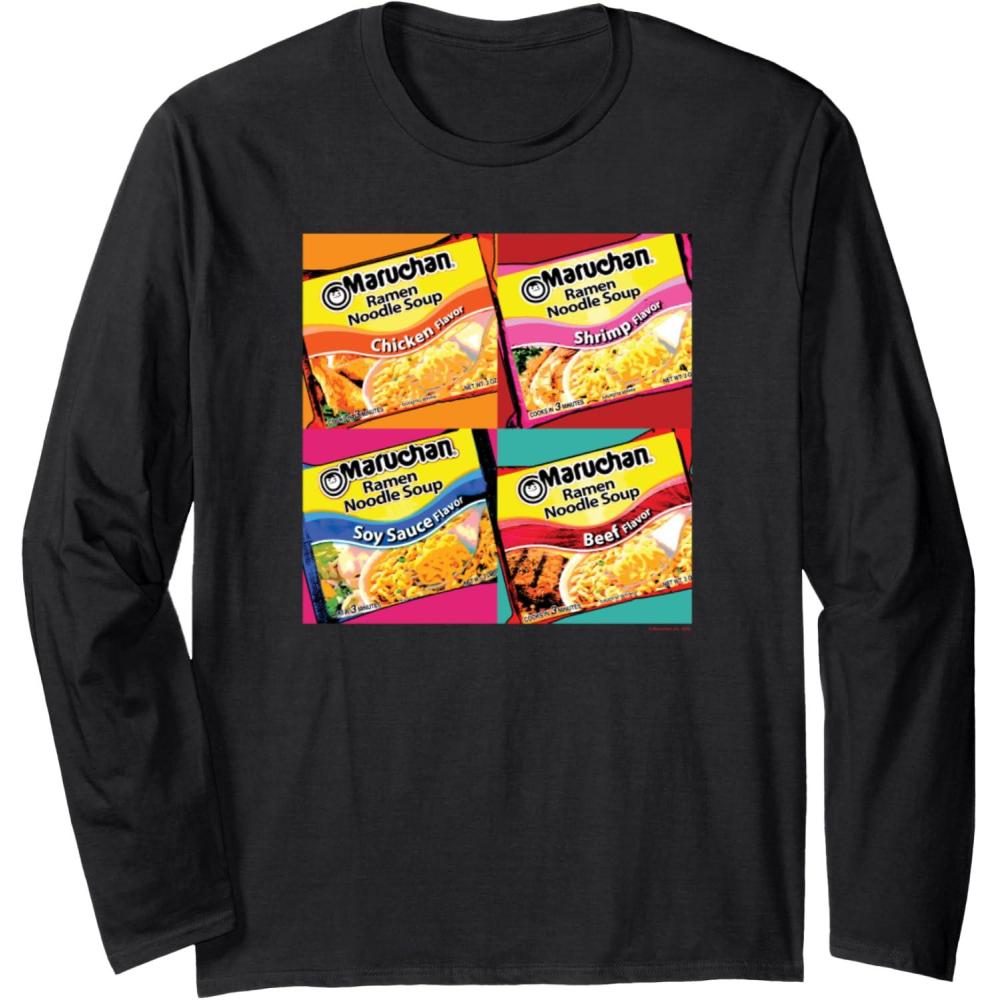 image:imageMaruchan Artsy Flavor Grid Poster Long Sleeve TShirtBlack