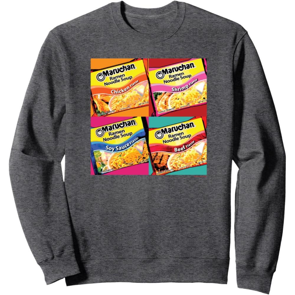 image:imageMaruchan Artsy Flavor Grid Poster SweatshirtDark Heather Grey