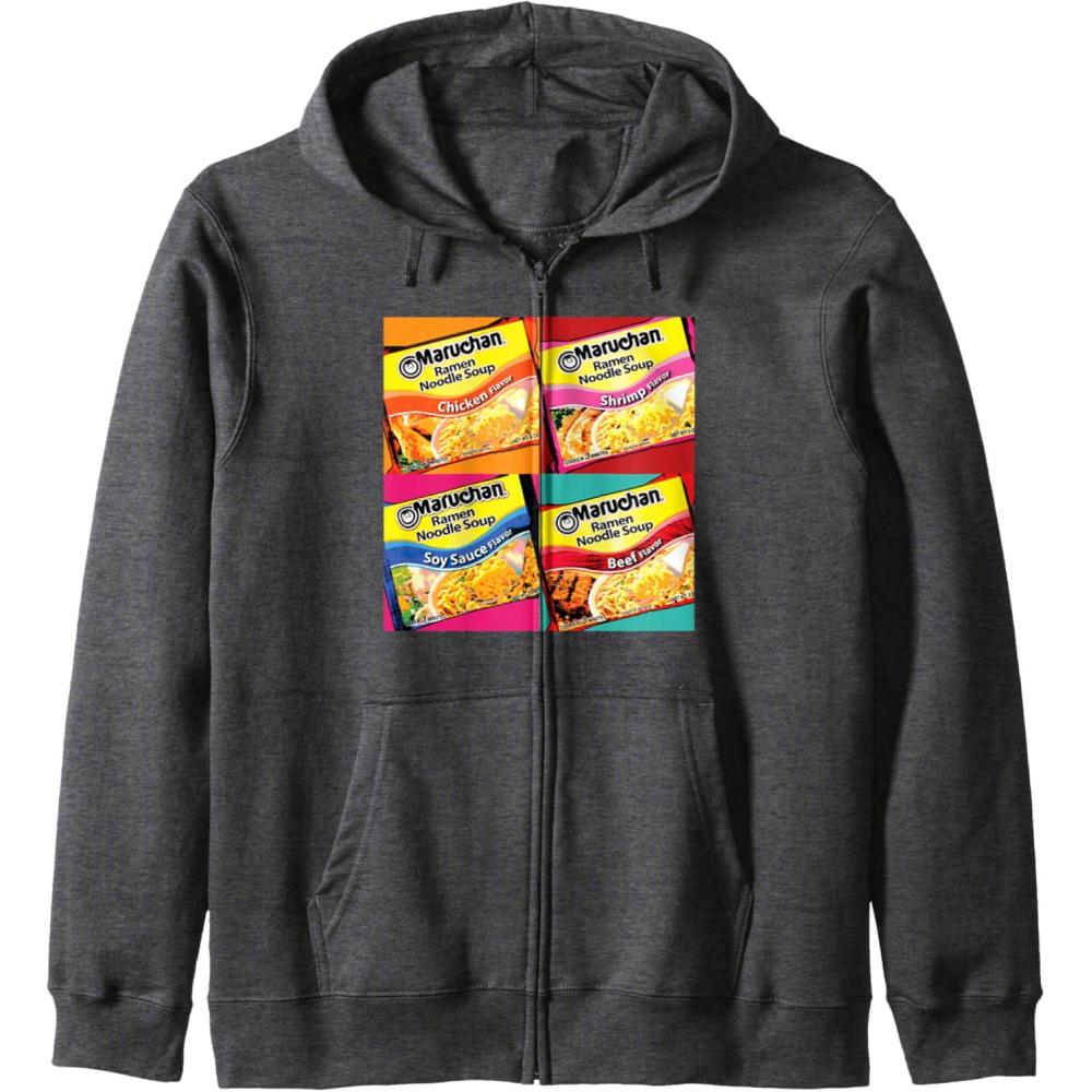 image:imageMaruchan Artsy Flavor Grid Poster Zip HoodieDark Heather Grey