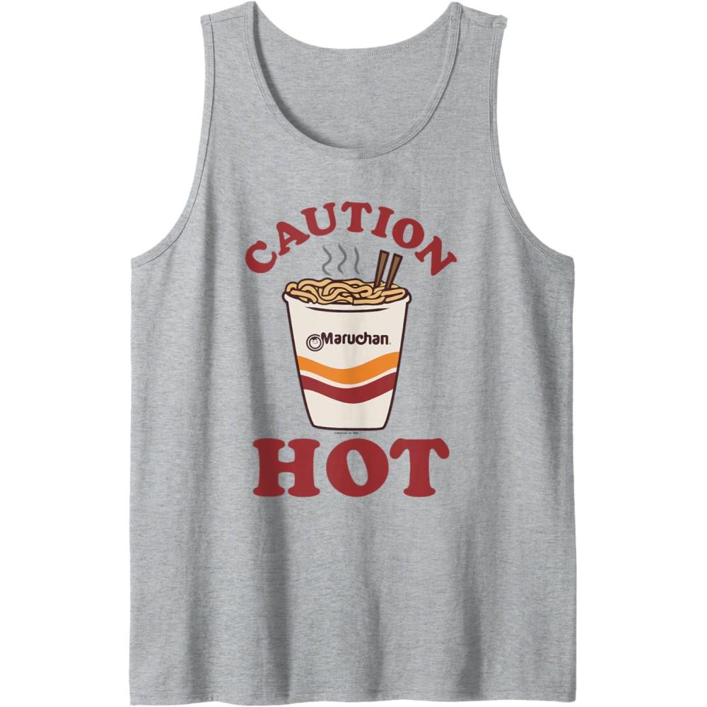 image:imageMaruchan Caution Hot Steaming Noodle Cup Tank TopHeather Grey
