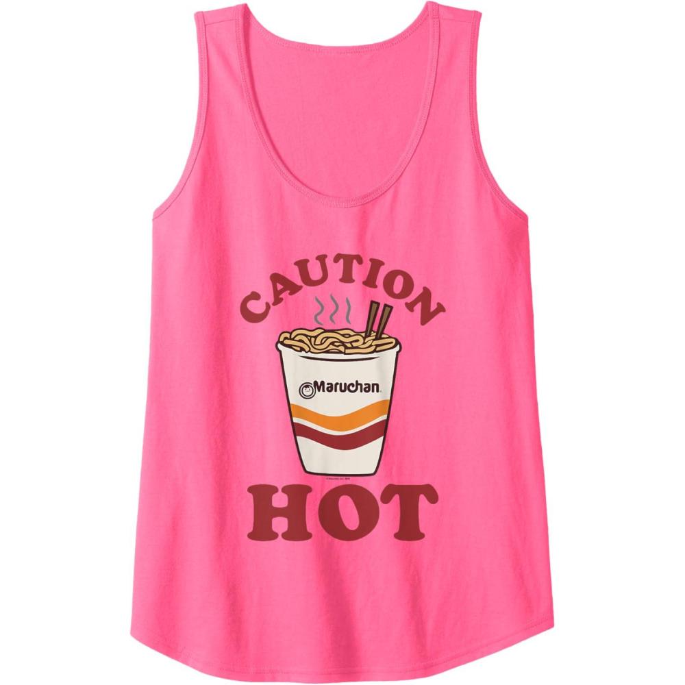 image:imageMaruchan Caution Hot Steaming Noodle Cup Tank TopNeon Pink