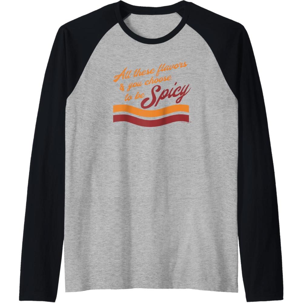 image:imageMaruchan Choose To Be Spicy Humor Raglan Baseball TeeBlackAthletic Heather