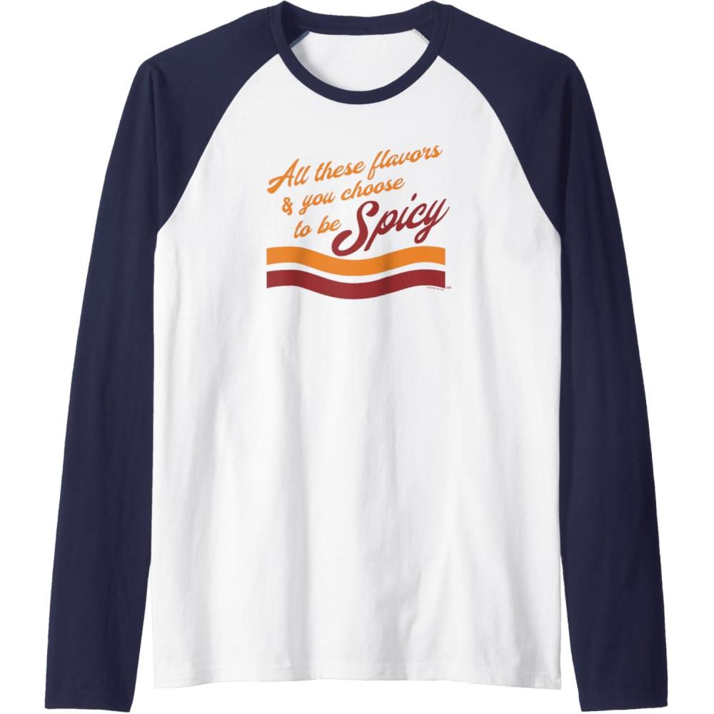 image:imageMaruchan Choose To Be Spicy Humor Raglan Baseball TeeNavy BlueWhite