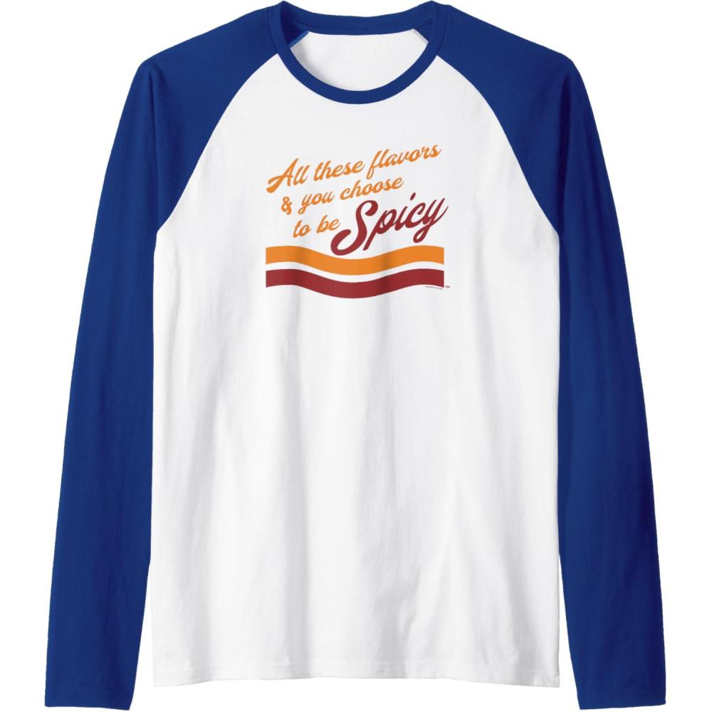 image:imageMaruchan Choose To Be Spicy Humor Raglan Baseball TeeRoyal BlueWhite