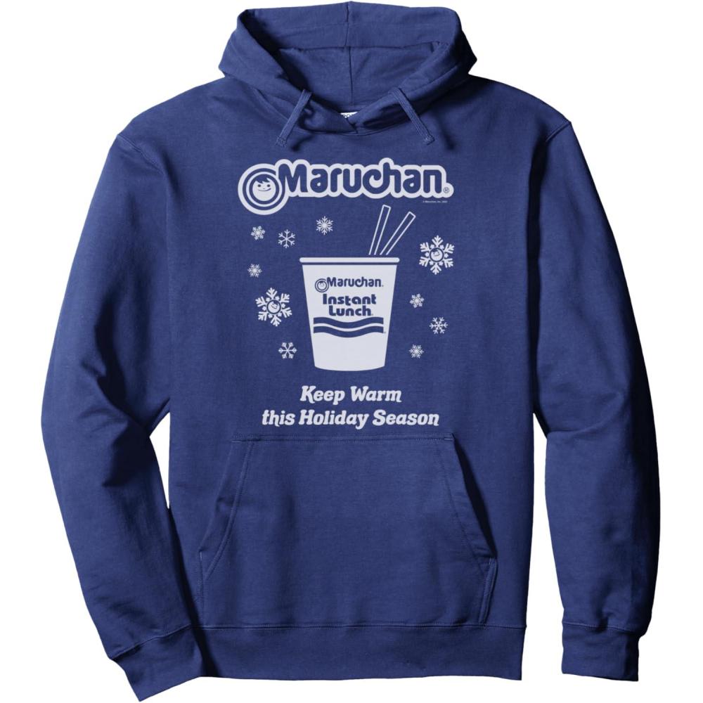 image:imageMaruchan Christmas Instant Lunch Keep Warm Holiday Season Pullover HoodieNavy Blue