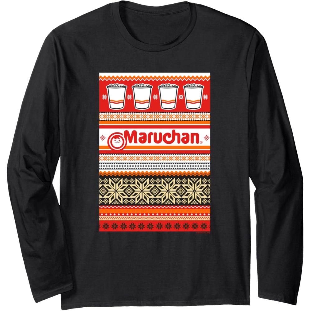 image:imageMaruchan Christmas Instant Lunch Ugly Sweater Style Long Sleeve TShirtBlack