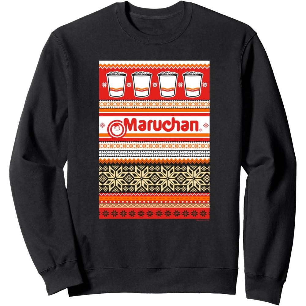 image:imageMaruchan Christmas Instant Lunch Ugly Sweater Style SweatshirtBlack