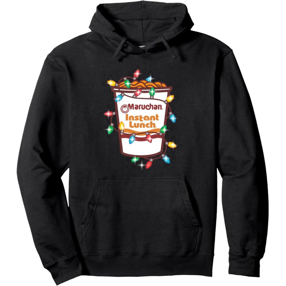image:imageMaruchan Christmas Lights Holiday Season Reman Cup Logo Pullover HoodieBlack